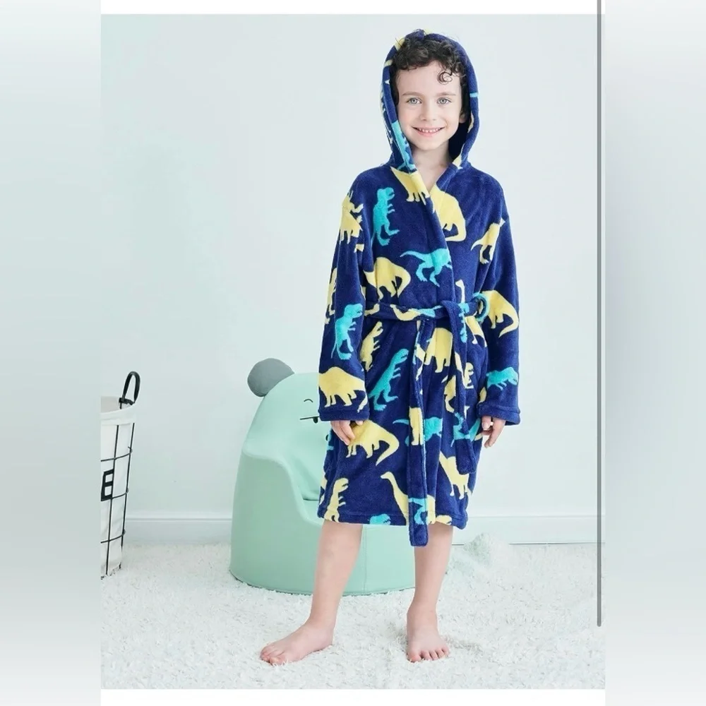Arctic Paw Kids Boys Girls Children Soft Hooded Bath Cover Up, M(4-6Y)